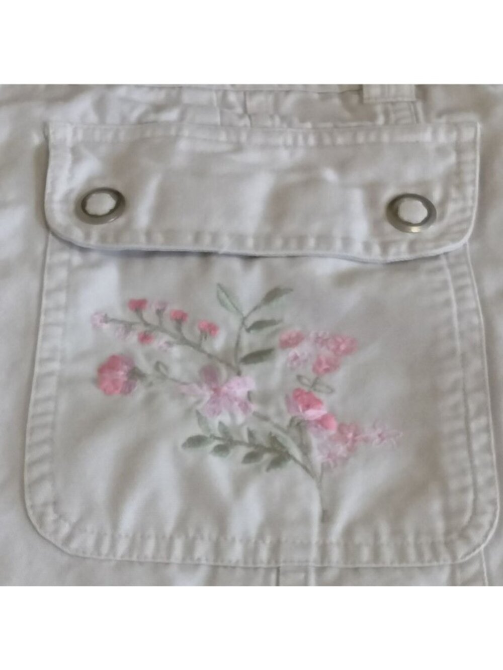 Fashion Bug Plus Size 22W Beige Skort Embroidered Floral Zipper Pockets Skirt - Picture 8 of 10